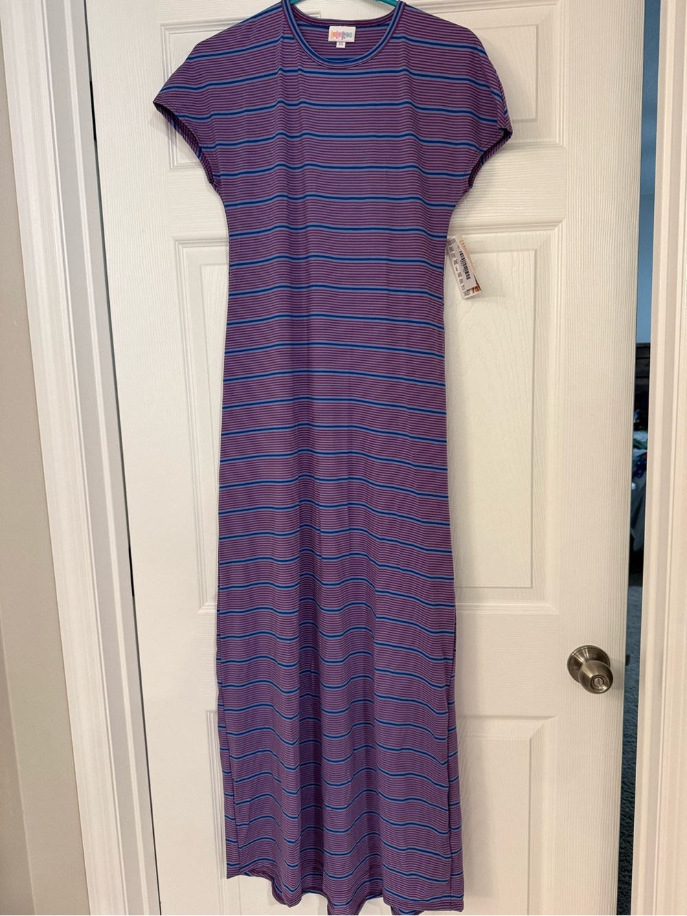Lularoe Maria - Everyday Striped Blue Maxi Dress